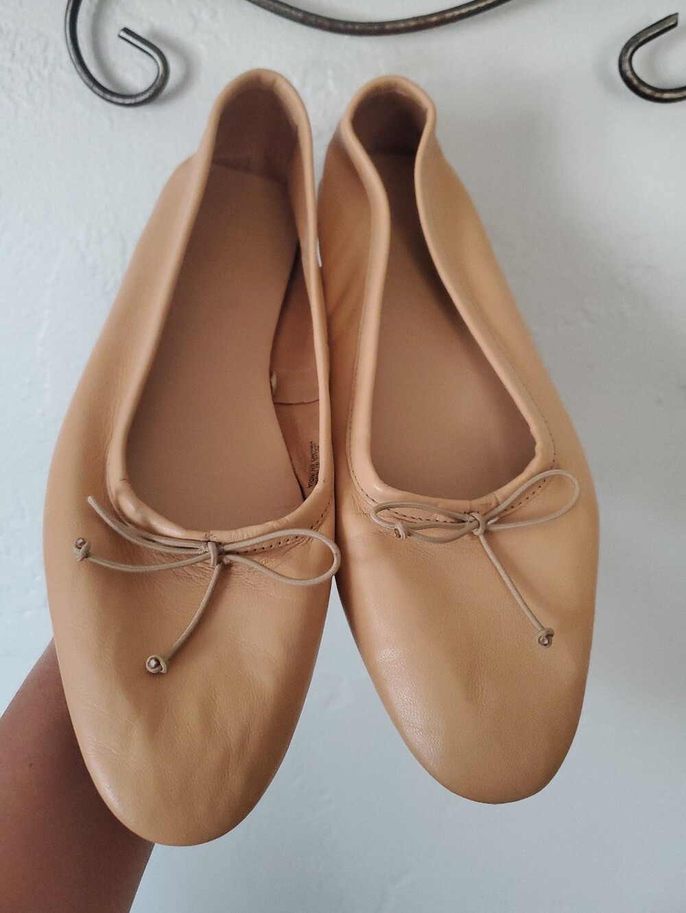 Zara Beige Bow Ballet Flats